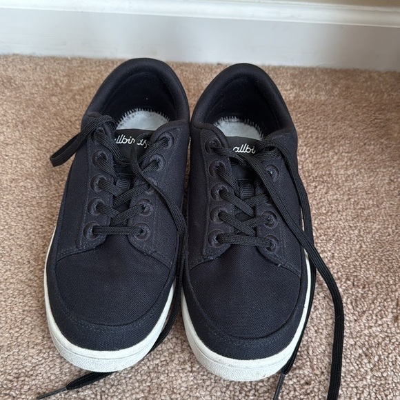 Allbirds Canvas Pacers Natural Black Blizzard Sneakers - Picture 4 of 11